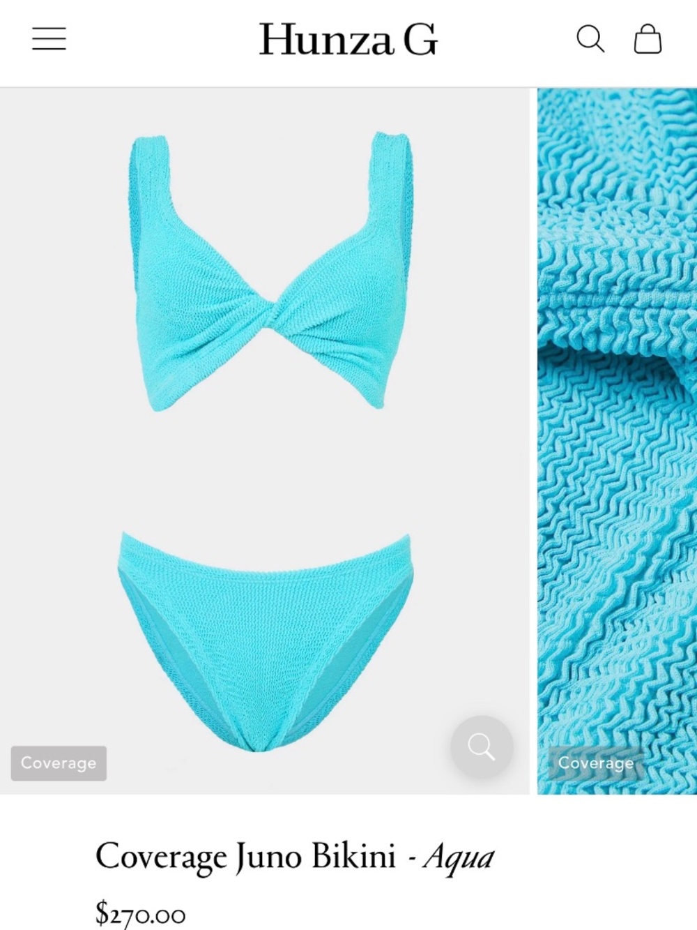 Hunza G Coverage Juno Bikini